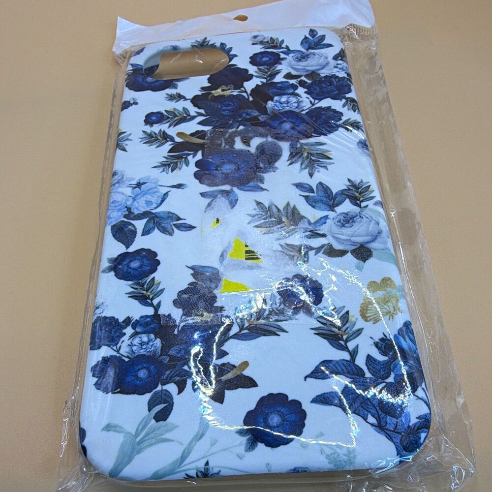 GlamCase iPhone 16e Back Case Floral Patterned Blue/White Cover X004M59IGH